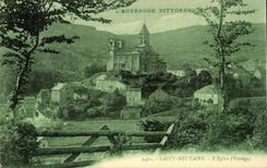 Saint Nectary - the Church - Landscape - CPA