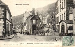 The Mount Gilds - Main street and Road of Clermont - horse - horse - CPA