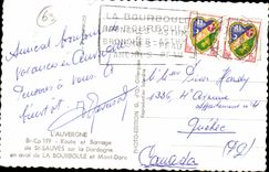 Bourboule - Br CP 199 Route and Barrage of St Save on the Dordogne downstream from Bourboule - CPA