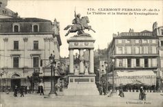 Clermont Ferrand - the Theater and Statue of Vercingetorix - CPA