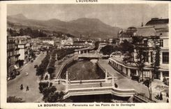 Bourboule CPA Panorama on the bridges on the Dordogne