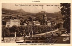 Bourboule - Quay of the Dordogne and Square Jaffre - CPA