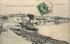 Chalon sur SAone CPA Vue generale des quais 