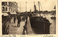 Honfleur CPA Quai Beaulieu et bateau du Havre