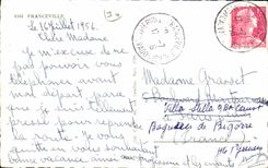 Franceville - Souvenir - beautiful woman in old fashioned bathing follows - CPA