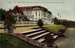 Deauville - Flowered Beach - Royal Hotel and Cornuche Boulevard - CPA