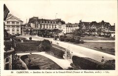 CAbourg CPA Gardens of the casino and the large hotel (Viraut and MAuclerc)