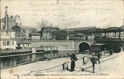 Paris CPA the Subway and canal Saint Martin in the Villette (Subway)