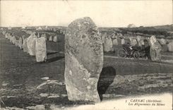 CArnac CPA Les alignements du Menec (automobile)