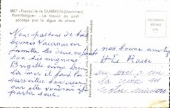 CPA Presqu'île of Quiberon Port Haliguen the basin of the port protects by the dam from the headlight (lighthouse)