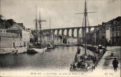 Morlaix - Le Viaduc vue prise du Bassin a flot - CPA 