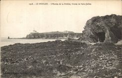 Pouldu CPA Entering of the river cave of Saint Julien