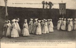 CPA Le grand pardon de protestation a ND de Folgoet en sept 1902 Resistance en Bretagne expulsion des soeurs 