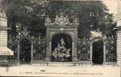 Nancy CPA Fontaine d'Amphitrite par Guibal et grille de Jean Lamour (1755)