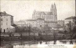 Saint Nicolas du Port CPA La basilique vue prise de la Meurthe
