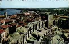 Arles CPA the arena and the Rhone