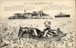 CPA oh these Marseillais the Parisian one (folklore fish)