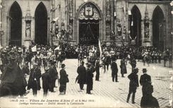 Orleans CPA Festivals of Jeanne of arc May 7th and 8th 1912 historical Procession Procession in front of the cathedral