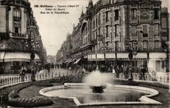 Orleans CPA Public garden Albert 1st Hotel of Berry Street of the Republic