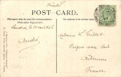 England - England - London - Staple Inn - Old Houses - Holborn - Horse drawn Carriages - bustling -- CPA