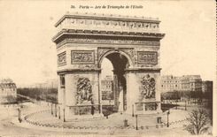 Paris - Arc de Triomphe of Etoile - folds - CPA