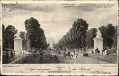 CPA Old Paris the Elysees Fields under Louis Philippe project of crowning of Arc de Triomphe by Barye
