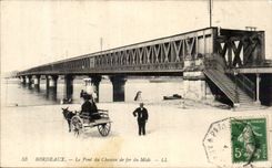 Bordeaux - the Bridge of the Railroad of the South - ass - C Donkey Drawn Carriage - CPA