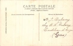 Bordeaux - the Place of Borse - Fountain - dotted with people and horse - CPA