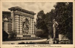 Toulouse CPA Jardin des plantes l'Ariege et la Garonne A droite le monument d'Armand Sylvestre