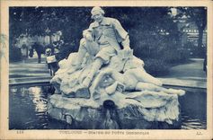 Toulouse CPA Statue du poete Goudoulin
