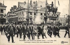 Orleans CPA the festivals of Jeanne of arc Hommage May 7th and 8th 1920 has Jeanne of arc by the Foch Marshal