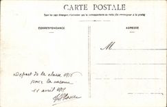 Real photo Departure of the class 1916 for the barracks (militaria train) TOP