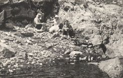 Real photo Scene of picnic (folklore costume)