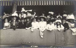 Real photo Women at exit