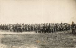 Real photo July 14th 1925 with the camp of Coetquidan Militaria