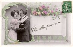 Fantaisie - Couple - Cueillie pour vous - CPA 