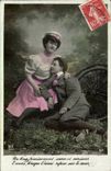 Fantaisie - Couple - Un long fremissement suave et caresseur - CPA 