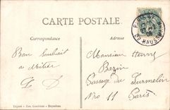 Fantaisie - Couple - Le gui propice aux fiancailles porte bonheur aux accordailles - CPA 