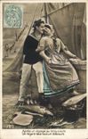 Fantaisie - Couple - Apres un voyage au long cours un regard vaut tout un discours - poisson - la peche - CPA 