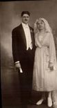 Fantaisie - Couple - mariage - wedding - beautiful lace veil - CPA 