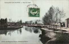 Trawl-nets on the Marne CPA Seen of the canal