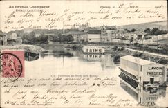Epernay CPA Panorama des bords de la Marne (lavoir parisien)