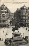 Orleans CPA Statue of Jeanne of arc Places of Martroi and street of the Republic