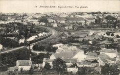 Angouleme CPA Ligne de l'etat Vue generale (train)