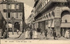 Algerien Algiers CPA die Strasse Bab Azoun