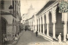 Algerien-Algiers CPA Strasse Moschee Djmeaa EL-Kebir der Marine