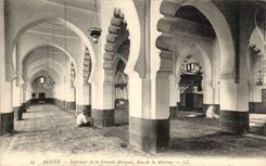 Innenraum Algerien-CPA Algiers der grossen Moschee Strasse der Marine