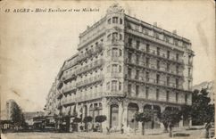 Hotel-Hobelspane und Rue Michelet Algerien-Algiers CPA