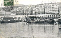 Ansicht Algerien-Algiers CPA der Prachtstrasse und des Kais