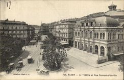 Algerien Algiers CPA das Theater und die Strasse Dumont D Urville